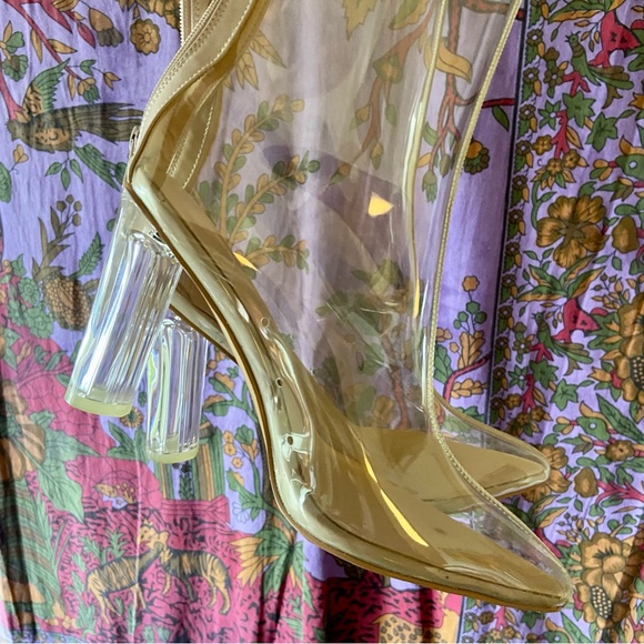 clear vinyl pvc heeled boots - Picture 2 of 2
